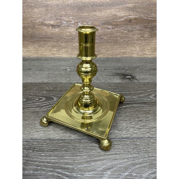 Northern European William and Mary Solid Brass Candle Stick 7” Tall - Picture 6 of 12